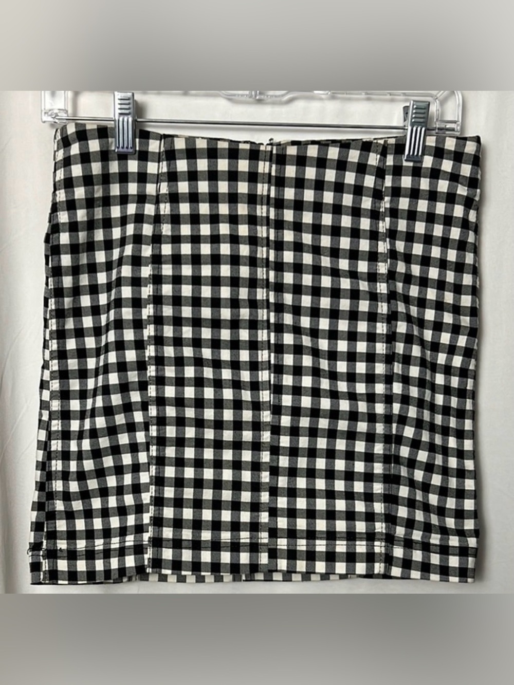 Free People Modern Femme Novelty Black and White Gingham Mini Skirt Size 4 - Picture 3 of 7